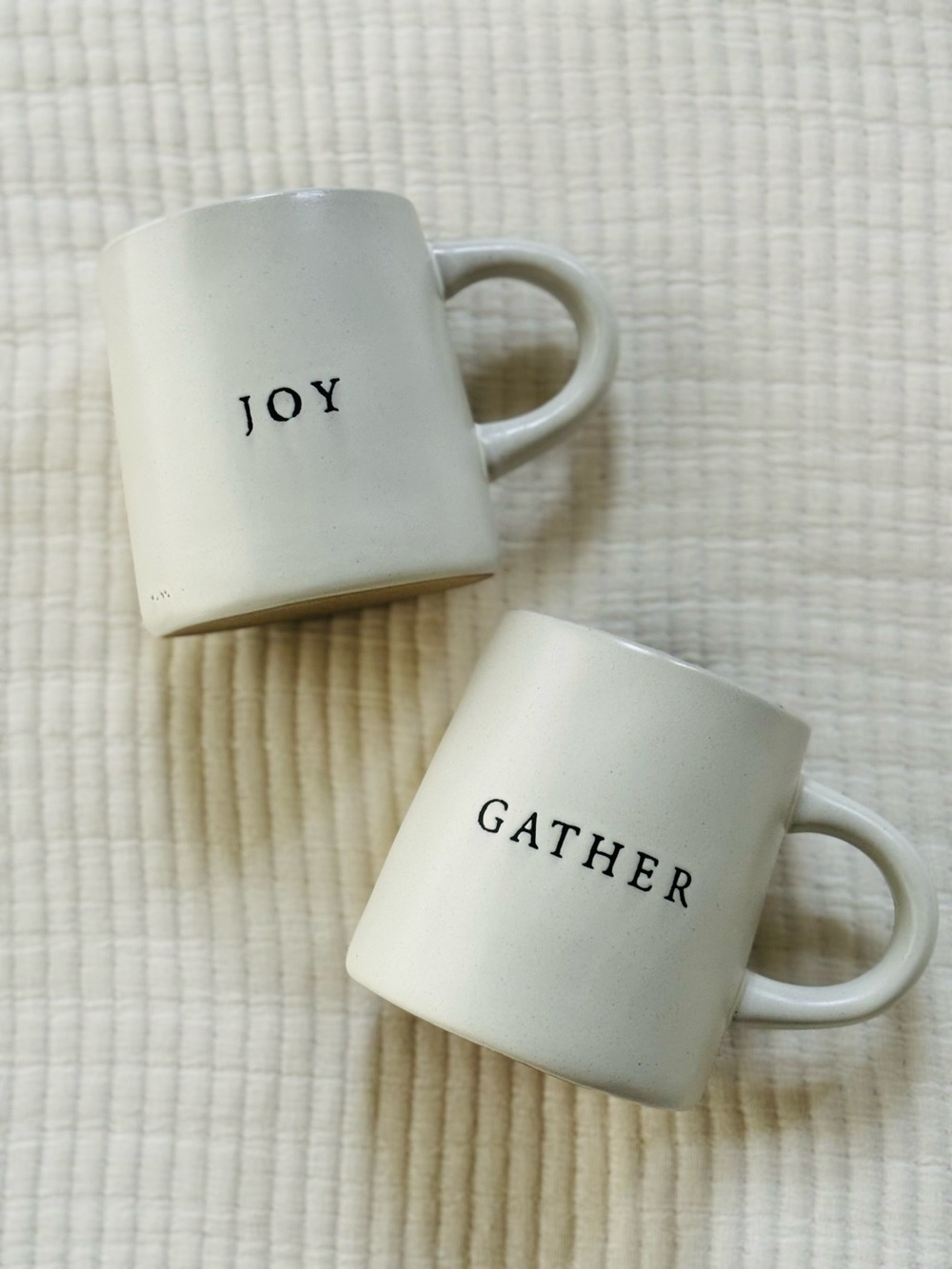 Hearth & Hand with Magnolia Stoneware Mugs  “Gather” and “Joy” Set of Two
